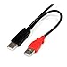 StarTech.com 1 ft USB Y Cable for External Hard Drive - Dual USB A to Micro B (USB2HAUBY1)