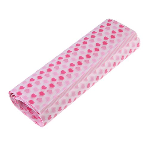 vanpower 50pcs Wax Paper for Wrapping Waterproof Paraffin Letter Food Love Heart Pattern