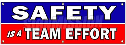 Amazon Com 72 Safety Is A Team Effort Banner Sign Worker Osha