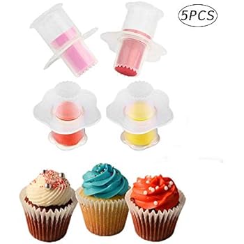 Swovo Cupcake Corer Cupcake Plunger Cutter Pastry Corer Baking Tool Decorating Divider Cake Filler 5PCS