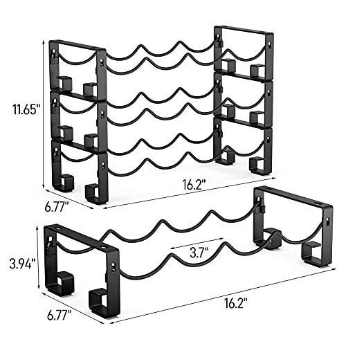3 Tier Stackable Wine Rack Freestanding Floor Wine Racks Countertop for Kitchen Pantry