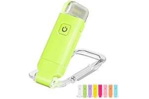 HONWELL Rechargeable Book Light, Clip On LED Reading Lights for Kids Reading in Bed, 3 Brightness Levels Dimmable Bookmark Light for Eye-Protection, Portable Reading Lamp for Bookworms, Travel(Green)