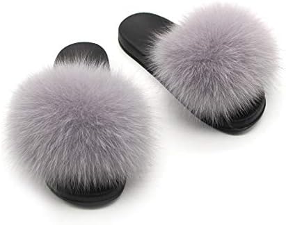 TWGDH Faux Fur Flip Flop Flat Sandals Ladies Indoor Outdoor Slip On Mega Fluffy Mules Sliders Slippers Sandals