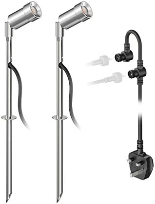 parlat LED Garden Spotlight Spico with Ground Spike for Outdoor IP44 68lm Cold White BS Set of 2