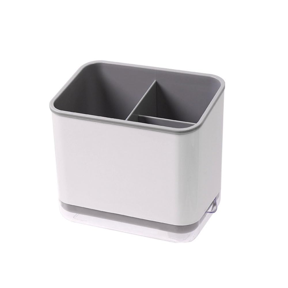 JAMAKALA Cutlery Drainer for Sink, Kitchen Utensil Holder, Chopsticks Storage Basket,Spoon Holder,Chopstick Holder,Fork Holder,Compartment Organiser (Grey)