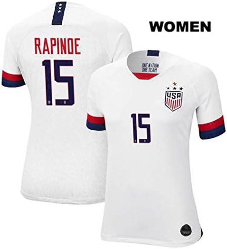 Women's Morgan #13 Rapinoe #15 Women's National Team Women's World Cup Jersey Home Soccer Jersey 4 Stars(S White#13)