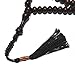 Handmade Natural Tamarind Wood Muslim Rosary 8mm Tasbeeh Prayer Beads - 99 round beads with Copper on tassels Sibha