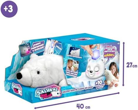 Sauvez l'ours Polaire, Animal de Compagnie interactif en Peluche, Son Nez Change de Couleur, Sauvez-Le avec Le Cube de Glace + 3 Ans (62008636)