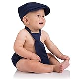 juDanzy baby boys gift box cabbie hat set (1-2 Years, Solid Navy)
