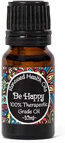 Be Happy Essential Oil Blend Pure Joy Essential Oil Blend 10 ml Uplifting Joyful Blend to Make You Feel Happy! (Jasmine Geranium Bergamot Rosewood Rose Ylang Ylang) 100% Therapeutic Grade