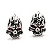 Xusamss Punk Body Piercing Earrings Titanium Steel Flame Skull Crystal Eye Stud Earrings