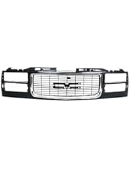 Automotive Parts and Accessories: Evan-Fischer EVA17772010590 Grille for GMC C/K Full Size Pickup 94-02 Suburban 94-99 Cross Bar Chrome Insert Painted-Black W/ Composite Headlights Replaces Partslink# GM1200392 - Evan-Fischer