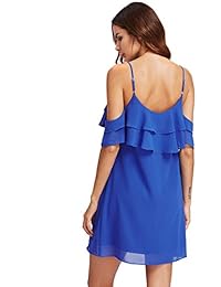 Floerns vestido corto de verano con volantes y hombros descubiertos para dama