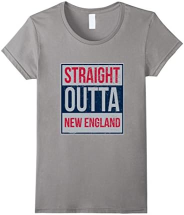 Womens Straight Outta New England Football Shirt Small Slate