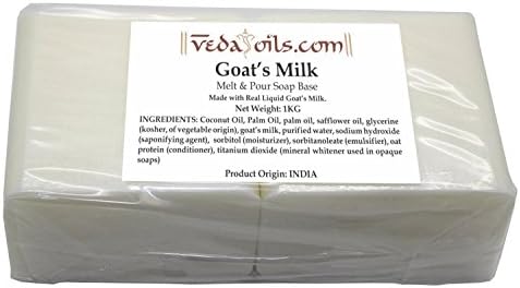 Vedaoils Goat Milk Melt & Pour Soap Base - Natural Vegetable Glycerin Base (1 Kg)