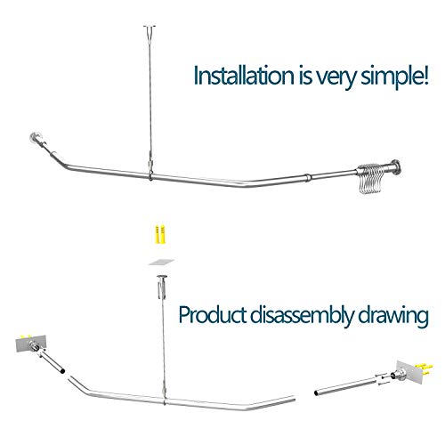 Quany Life Corner Shower Curtain Rod 304 Stainless 30 "x 24" x 30