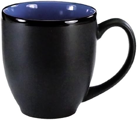 4 Pack - 16 ounce Hilo Bistro Cup - Matte Black with Ocean Blue Interior