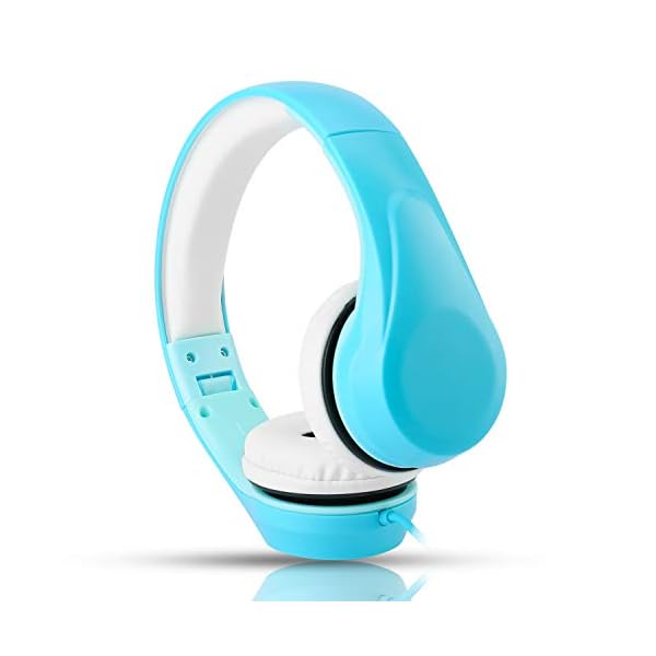 Volume-Limited-LINKWIN-Kids-Safety-Foldable-Stereo-Headphones35mm-Jack-Wired-Cord-Earbuds-Volume-Controlled-at-85dB-OnOver-Ear-Children-Toddler-Headset-for-iPad-Kindle-Airplane-School-Blue Kids Headphones, KPTEC Children Headphone for Boys, Over Ear,Wired Headset Volume Limited Child Earphones Foldable…