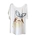 Haogo Women's Rabbit Print Short Sleeve T-shirt Tops