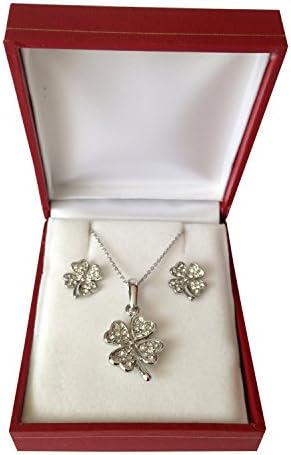 2ps Red Leatherette Earring Necklace Pendent Box Organizer Storage Display Gift