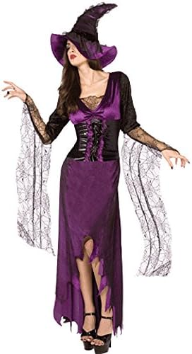 WOMEN'S MYSTIC WITCH PURPLE &amp; BLACK HALLOWEN COSTUME - MEDIUM (10-12)