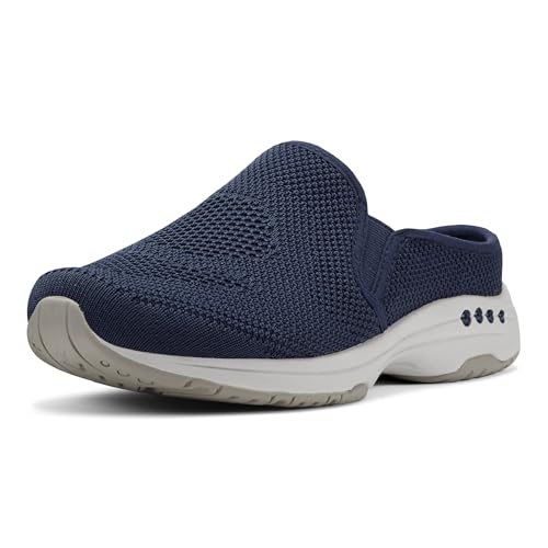 Easy Spirit Women's Takeknit2 Slip-on Casual Flat Clogs, Evening Blue 401, 12 M