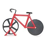 Langxian Bicycle Pizza Cutter Wheel, Bike Pizza Slicer Dual Stainless Steel Non-Stick Cutting Wheels with a Stand Best for Holiday Vacation Housewarming Cool Kitchen Gadget Cool Men's Gift