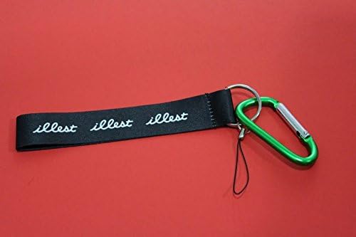 Illest Black Wrist Palm Lanyard Cell Holders Key Chain with Hook
