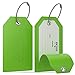 Shacke Large Luggage Tags (2pcs) with Privacy Cover and Steel Loops (Green)