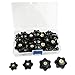 24 PCS Female Thread Nuts Clamping Star Knob, Plastic Hex Shaped Handle Black Clamping Nuts, Knurled Quick Removal Clamping Screw Nuts Knob (M4,M6,M8,M10)