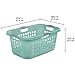 Sterilite 6 Pack Plastic Laundry Basket Clothes Hamper, 2 Bushel, Ultra, Aqua Chrome