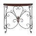 French Country Antique Black Metal Scrollwork, Barthes Console Table with Half-moon Tabletop Is the Perfect Spot to Display Your Favorite Accents