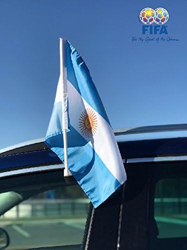 Canyon Accessories In the Breeze Argentina Flag Car Flag - Hooks onto Car Window - Wold Cup - FIFA