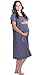 Designer Hospital Maternity Gown (L/XL, Navy Polka Dot)