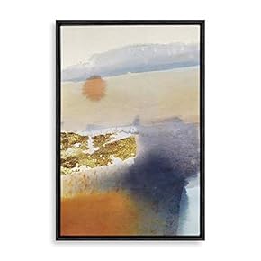 Framed Canvas Home Artwork Decoration Golden Abstract Art Canvas Wall Art for Living Room, Bedroom - 16x24 inches