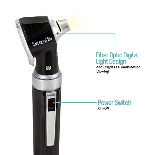 Serenelife Compact Otoscope Ear Checker Fiber Optic Digital Bright
