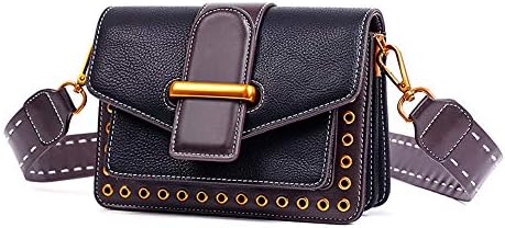 Cross Body Fashion Rivet Chain Bag Single Shoulder PU Leather Side Purse Messenger Bag Hand bag for Women and Girls