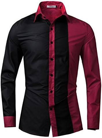 Vazpue ShirtsMen Shirt Long Sleeve 2016 Brand Shirts Men Casual Male Slim Fit Fashion Spell Color Chemise Mens Camisas Dress Shirts 4XL Black GrayAsian Size 4XL