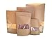 50 PCS All-Purpose Kraft Paper Stand Up Bag, Zip Lock Reusable Kraft Package Bag Storage Pouch with Notch and Transparent Window for Storing Seeds, Snack and Nuts – Brown(50, 5.5”7.8”)