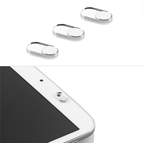Webcam cover - silver metal 3 pack - new stronger adhes…