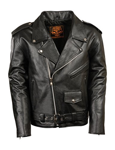 Milwaukee Leather Boys' Basic Motorcycle Jacket (Youth) (Black, Size 34)