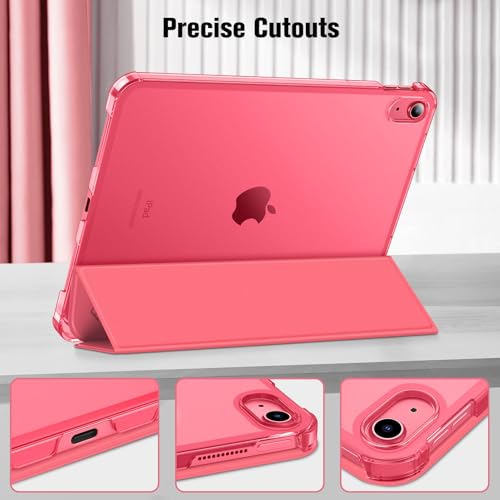 FINTIE Case for iPad (A16) 11th Generation 11 Inch (2025), iPad 10th Generation 10.9 Inch (2022) - Ultra Slim Cover with Matte Back Shell Built-in Pencil Holder, Auto Wake Sleep, Pink