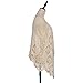 jastie Open Stitch Cardigan Boho Hippie Crochet Vest (A-Cream)