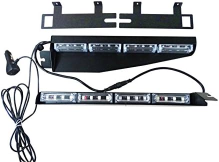 WEILONG 32 Led Linear Lens Lightbar Car Visor Light Emergency Warning Strobe Split Mount Deck Dash lamp-Blue/White Multiple