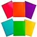 JAM PAPER Plastic 2 Pocket POP Folders - Durable School Folders - Assorted Fashion Colors - 6/Pack
