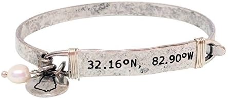 Loaded Lids Latitude and Longitude GPS Coordinates State Bracelet