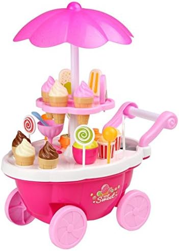 Zokeo 24 pcs ice cream play set birthday cake toys for girls with music