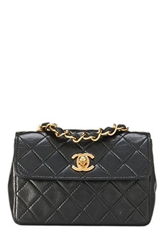 CHANEL Black Quilted Lambskin Half Flap Mini (Pre-Owned)