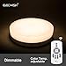 ELECWISH 12 Inch Flush Mount LED Ceiling Light with Wireless Remote Control, 24W(150W Equivalent),1920lm,2700-6500K,Daylight White