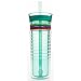 Zak Designs HydraTrak Double Wall Insulated Tumbler with Press in Lid and Wide Straw, Travel Tumbler Made of Break Resistant with 8 Silicone Bands to Track Your Water Intake 20 ounce, Seafoam